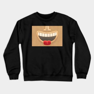 Peach Tiki Smile Mask! (Red Tongue Version) Crewneck Sweatshirt